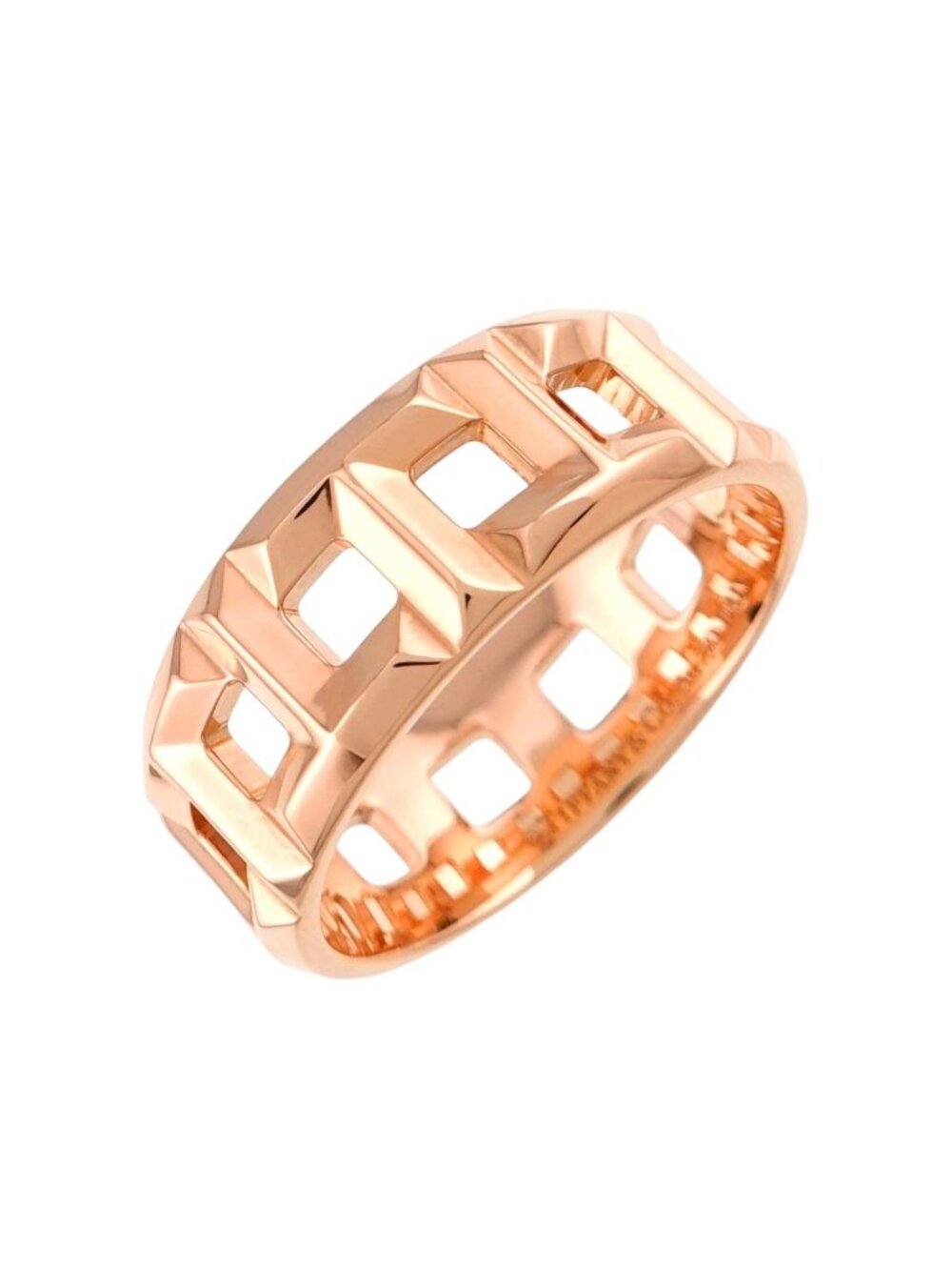 Tiffany & Co T True Wide Ring 18K Pink Gold